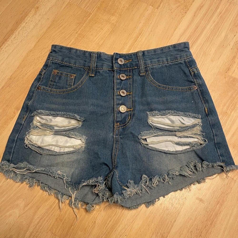 Distressed Jean Shorts